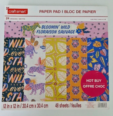 Scrapbook Craft Smart Bloomin Wild 12''x12'' Paper Pad Cardstock 48 Sheets NW