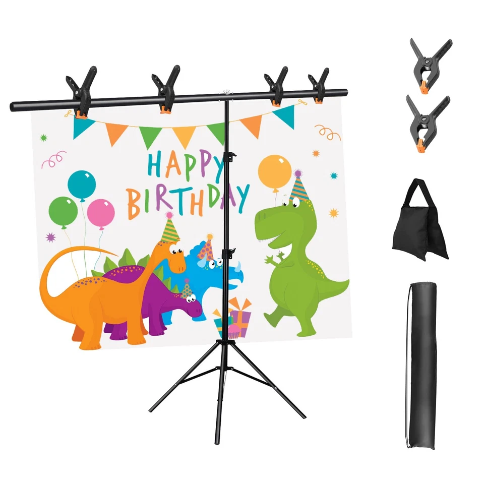 Photo Studio Backdrop Support System, 6.5FT High Adjustable Background Stand - Image 2 of 4