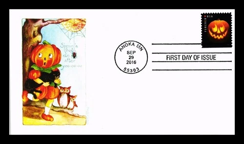 US COVER HALLOWEEN JACK O LANTERNS FIRST DAY ISSUE PANDA CACHET