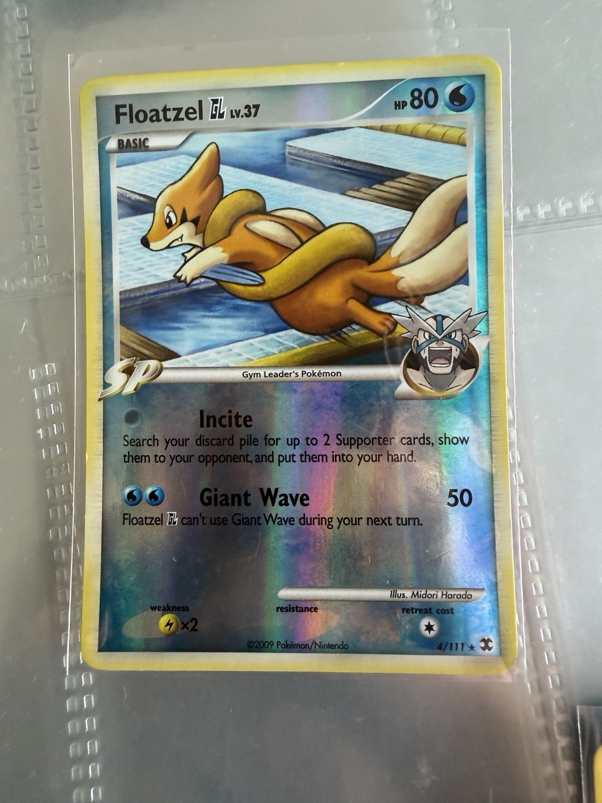 Floatzel GL 2007 Rising Rivals 4/111 Rev Holo VERY LP/ NM Vintage Pokémon TCG