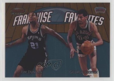 1999-00 Bowman's Best Franchise Favorites Tim Duncan George Gervin #FR1C HOF 0o9