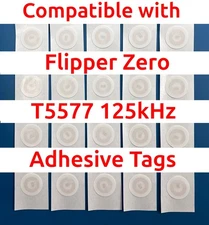 T5577 Atmel Sticker Tag  (20-Pack) Proximity  RFID 125kHz 🔥 Stick on Phone&more