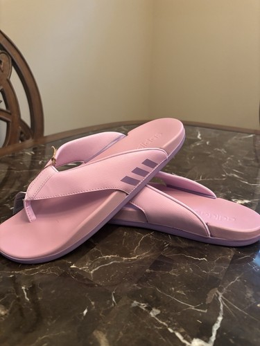 Womens adidas Pink Flip Flops Sz 10 Adilette Comfort FL