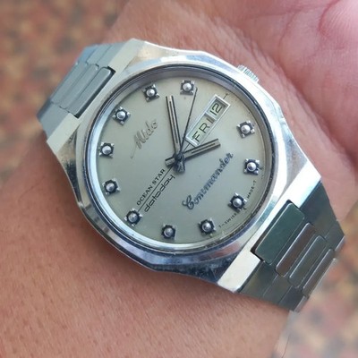 RARE MIDO Commander Datoday Ocean Star Automatic 8081 Silver Dial Day Date Watch