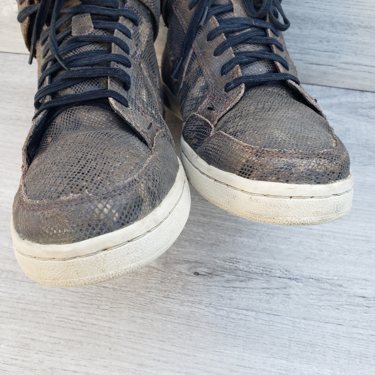 Rare Converse Weapon Hi John Varvatos Brown Snake-Embossed Sz 9 image 10