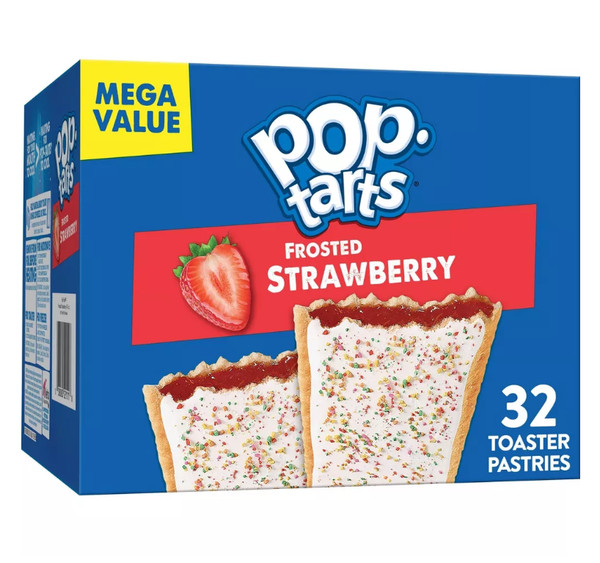Pasteles de fresa esmerilados Pop-Tarts - Paquete de mega valor de 32 quilates / 54,1 oz