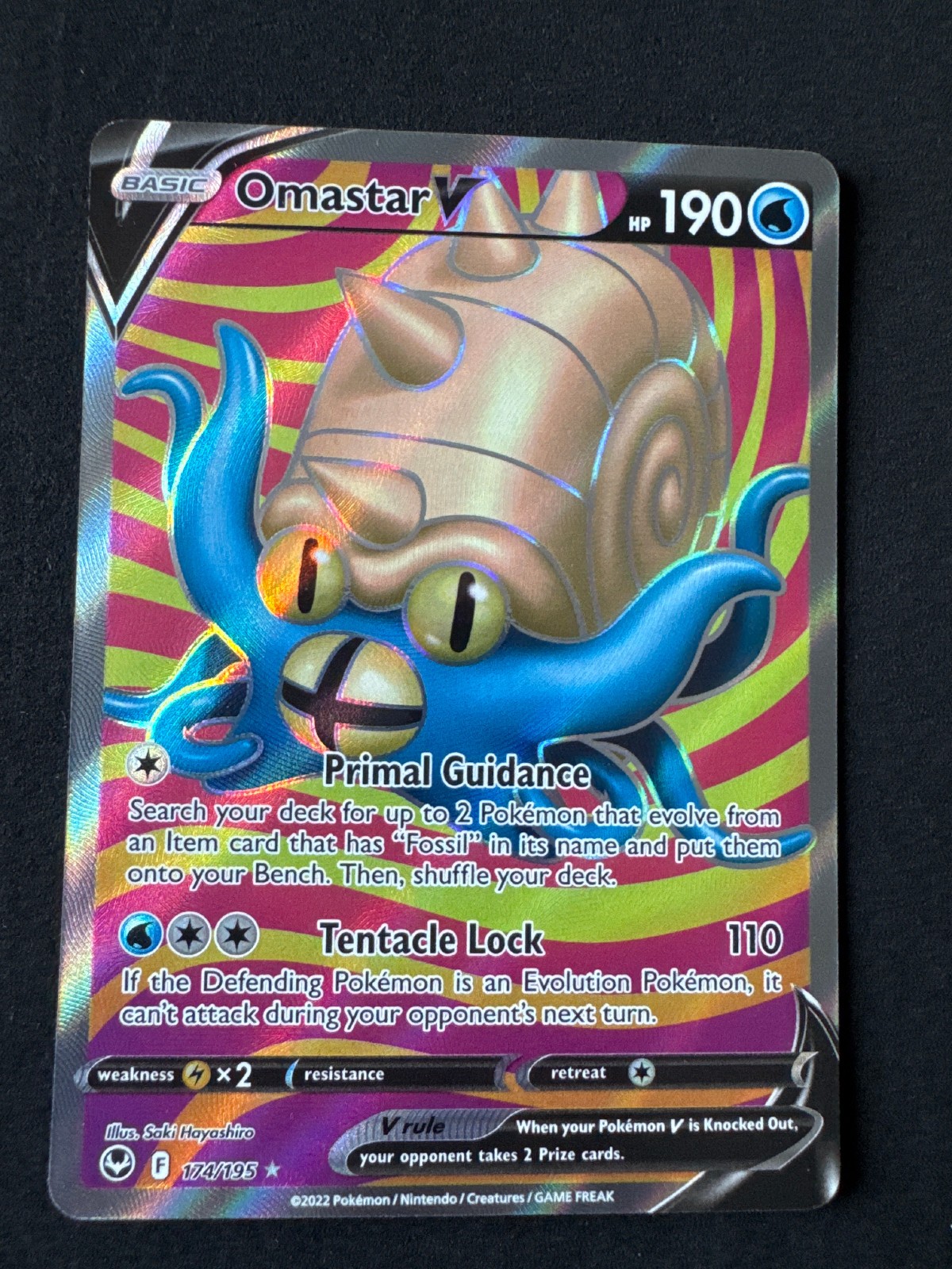 OMASTAR V 174/195 NM ULTRA RARE SILVER TEMPEST POKEMON 2022