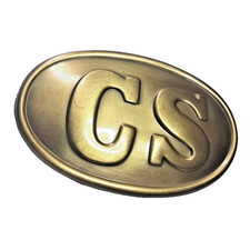 Vrg Civil War "CS" Confederate States Brass Belt Buckle Southern Rebel 3.5 in