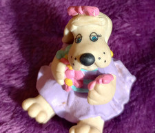 Vintage 1986 Tonka Pound Puppies Violet 2" Figure Toy Figurine Dog Cake Topper