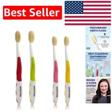 Dr. Plotka's Soft Toothbrush Family Set - 2 Kids & 2 Adults, Assorted Colors