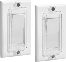 Bates Magnetic Light Switch Guard, 2 Pack, Clear, Child Proof Cover, Lock, Wall