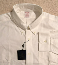 Brooks Brothers Pinpoint Oxford Shirt Mens 17-36 Non-Iron White BrooksCool New