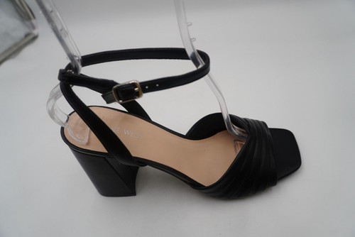 Nine West Wingano3-R schwarze offene Knöchelriemen Riemchen Blockabsatz Sandalen Größe 10 M - Bild 9 von 11