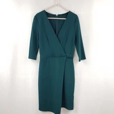 Topshop Surplice Mini Sheath Dress Green 6 Women's 