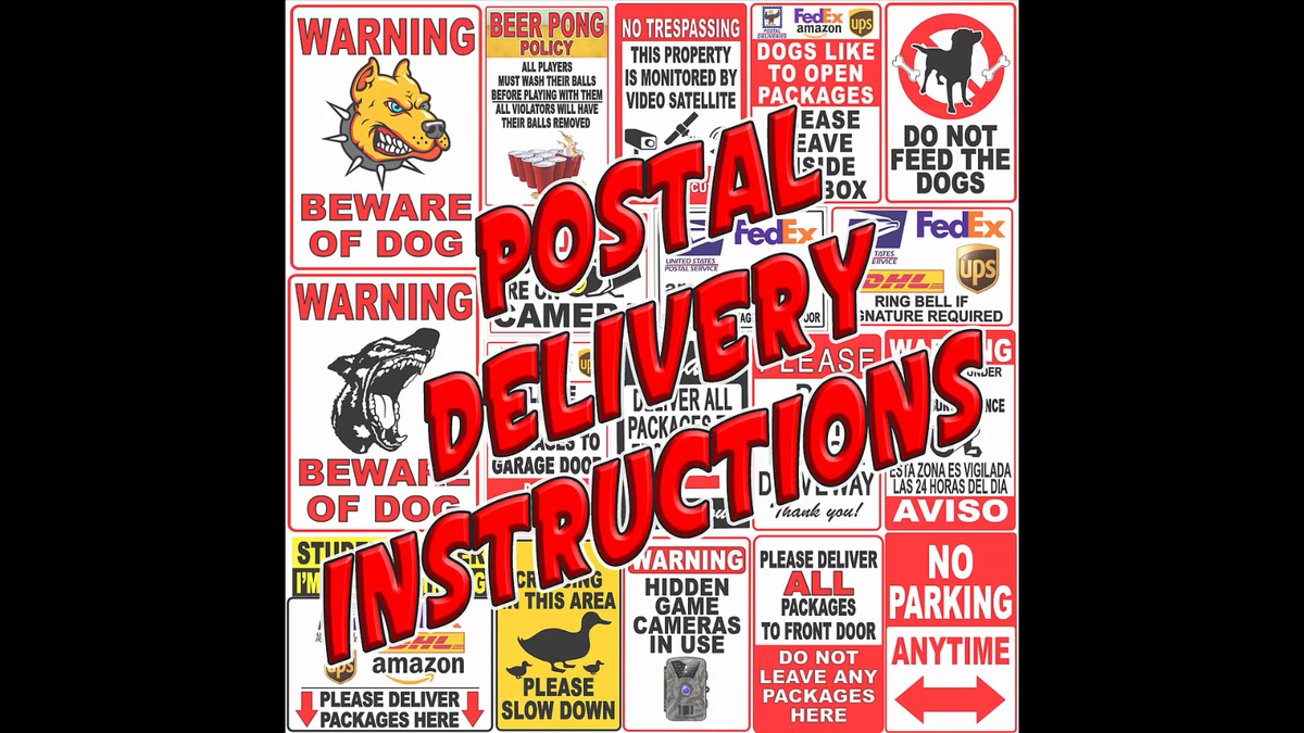 Deliver Packages Inside Sign Or Decal Delivery Driver Instructions
