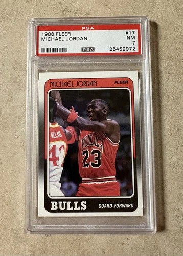 Fleer 1988-89 Michael Jordan Chicago Bulls #17 PSA 7 Basketball Base Card