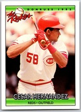 ⚾ 1992 Donruss The Rookies #52 Cesar Hernandez Cincinnati Reds RC