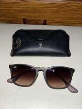 Ray-Ban RB4187 856/13 Chris Havana Rubber Frame Brown Gradient Lens Sunglasses