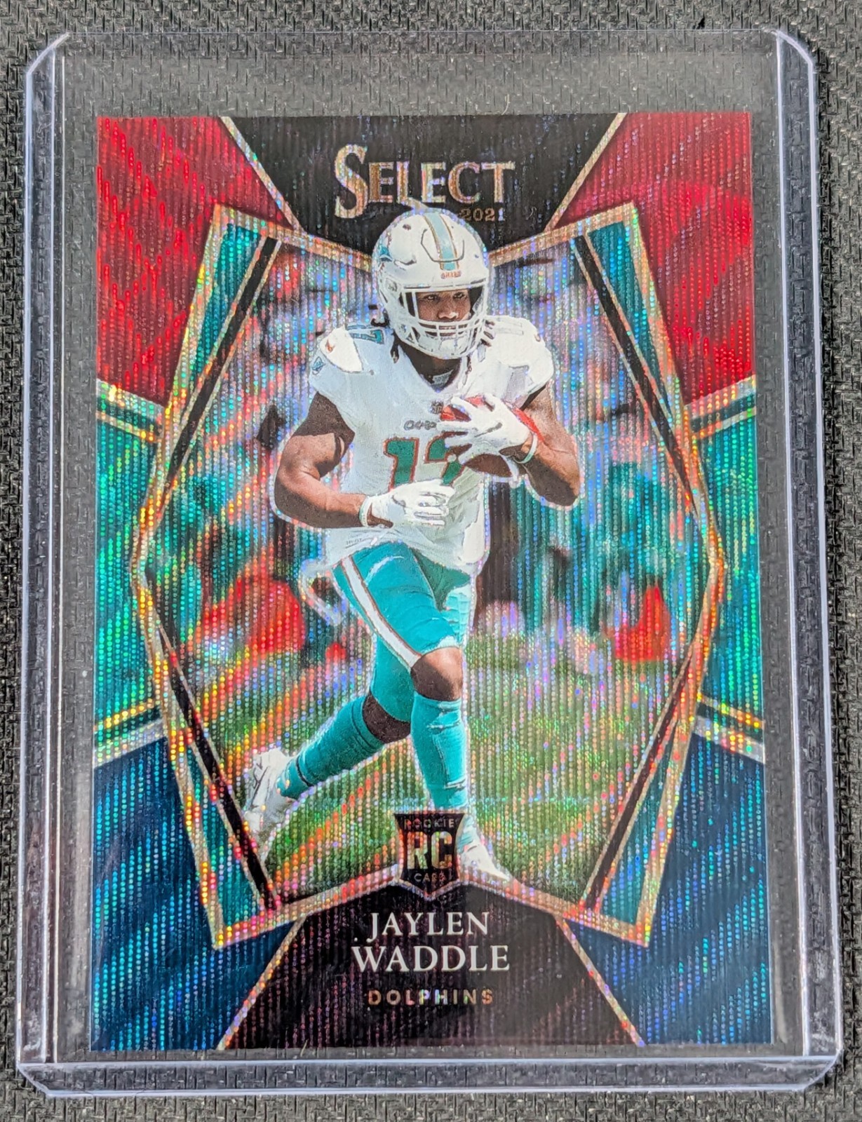2021 Panini Select - Premier Level Jaylen Waddle #148 Tri-Color Prizm /199 (RC)