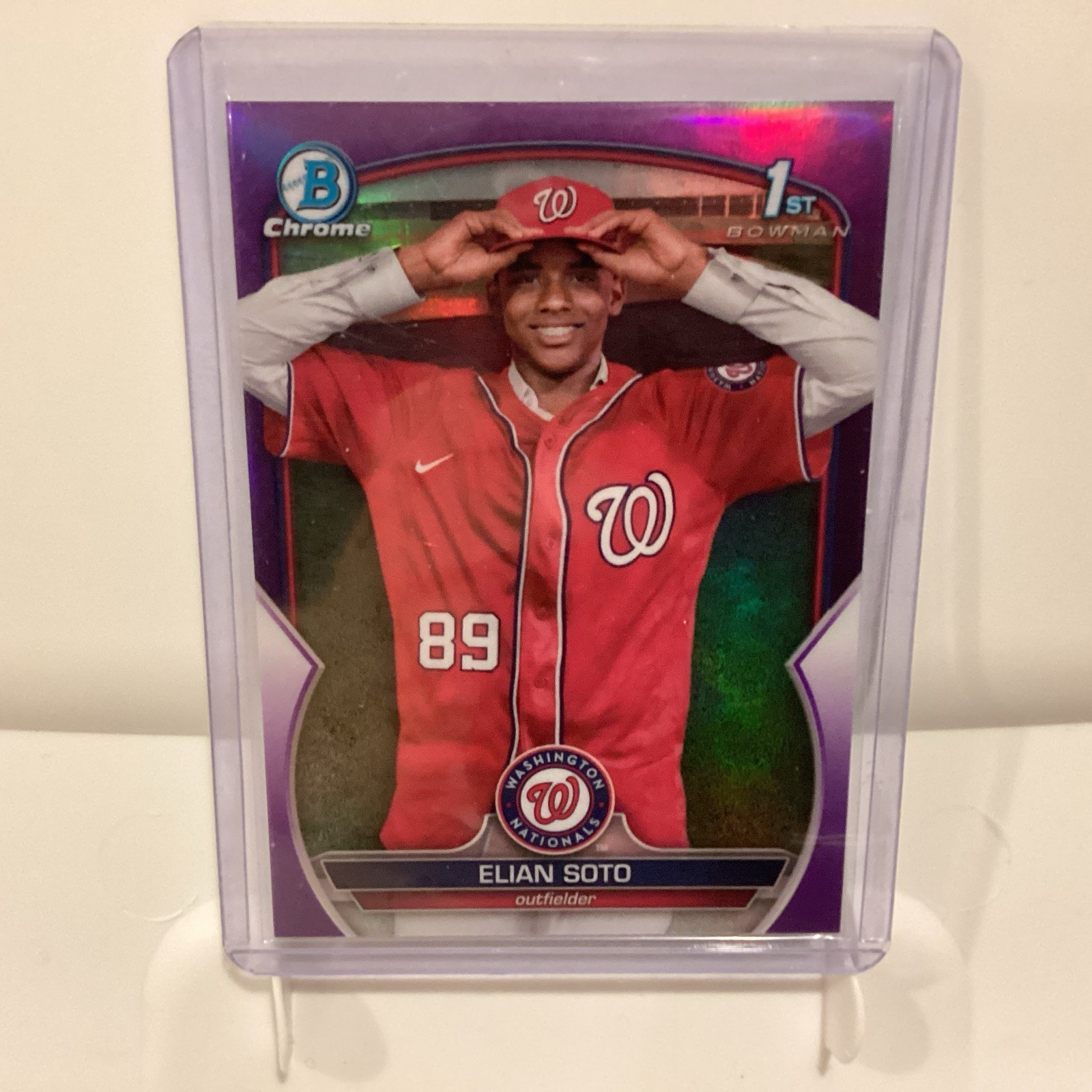 2023 Bowman Chrome Elian Soto Purple Refractor 1st Prospect #/250 Nationals