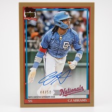 2026 Topps Series 1 CJ Abrams 1991 Auto Gold /50 #91A-CA Nationals