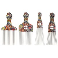 4 Pcs Schwanzkamm Haarstyling-Werkzeug FüR Afro-Kamm Lockiges Haarkamm