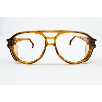 AOS Safety Glasses Mens Amber Vintage Z87 Side Shields Aviator Frames 5 3/4
