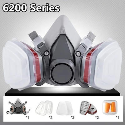 8in1 Respirator Half Face Gas Mask Safety Protect Painters Respirator for 6200