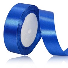 Solid Color Blue Satin Ribbon, 1 Inches x 25 Yards Fabric 1 x 25 Yards,