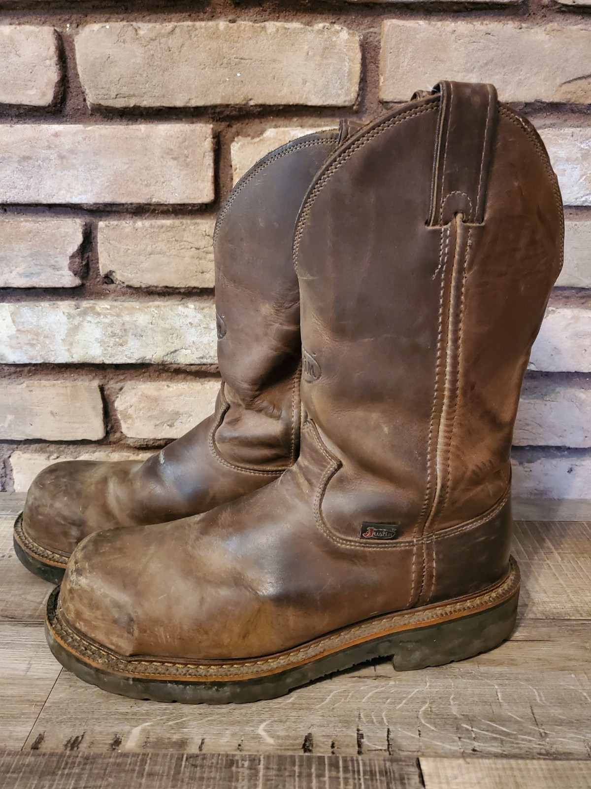 Justin Original 4491 Brown Leather J-Max Slip On Steel Toe Work