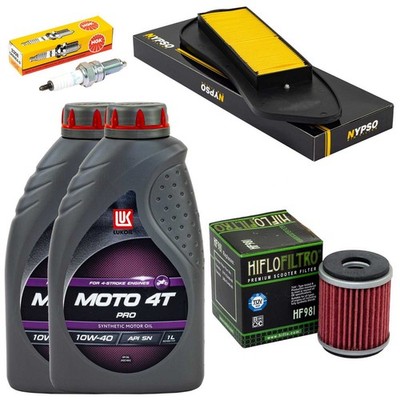 Set Zündkerzen Luftfilter Ölfilter 2L Öl Wartung für Yamaha YP 125 X-Max 2006-16