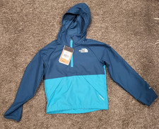The North Face Teen Unisex Blue Amphibious Packable Wind Jacket Size Small 7/8