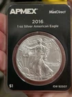 2016 American Silver Eagle 1 oz .999 Fine Silver  In APMEX TEP