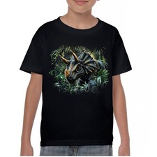 Triceratops Jungle Youth T-shirt Dinosaur Dino Jurassic Era Prehistoric Kids