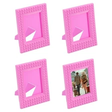 2 x 3 Picture Frame, 4 Pcs Mini Plastic Photo Frame, Pink