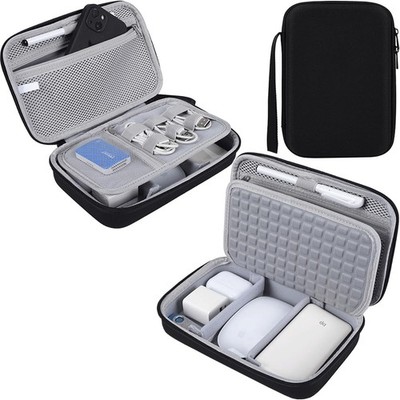 Hard Travel Electronic Organizer Case for MacBook Power Adapter Chargers Cabl...