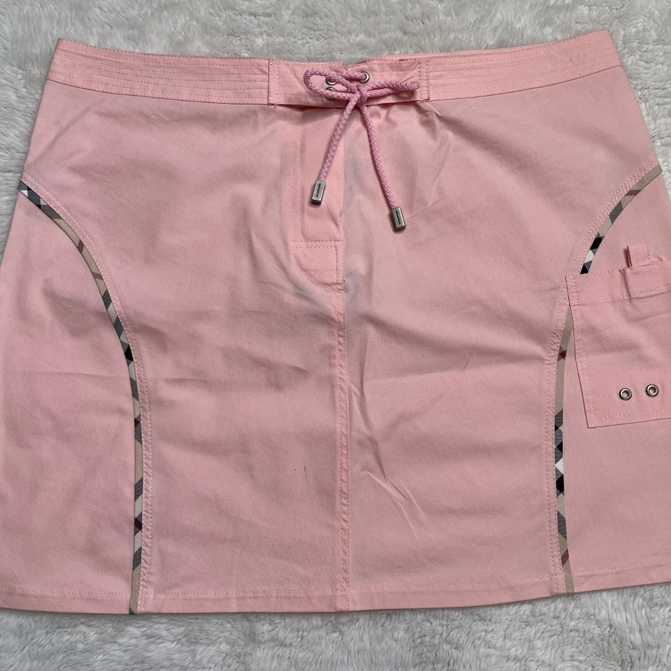 NWT Burberry Women's Light Pink A-Line Mini Skirt Ribbon Detail Size Medium - Image 2 of 4