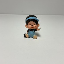 Vintage Sekiguchi Monchhichi Chicaboo PVC Mini Figure in Blue Outfit Japan 1979