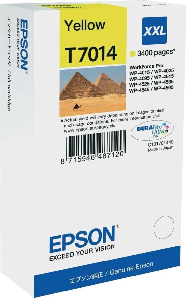 Cartouche Encre Jaune XXL Epson pour 3400 pages