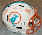 DAN MARINO , MARK CLAYTON & DUPER Signed Dolphins RETRO F/S Helmet BECKETT COA B