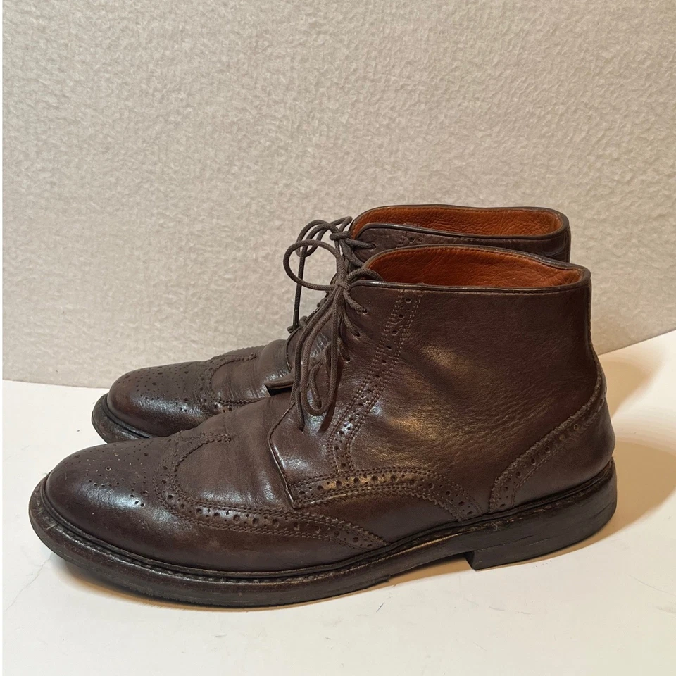 Florheim by Duckie Brown Mens Leather Wingtip Ankle Boots Size 9 - Image 4 of 4