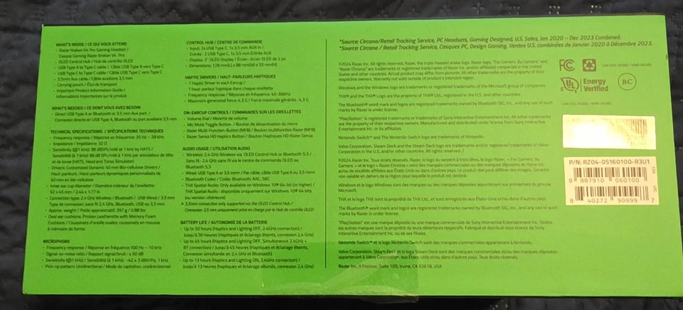 Razer Kraken V4 Pro Wireless Headset Control Hub + Base Station V2 Chroma Stand - Image 4 of 4