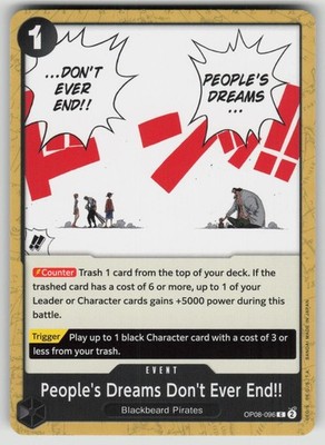 PEOPLE'S DREAMS DON'T EVER END!! OP08-096 - ONE PIECE TWO LEGENDS - NM