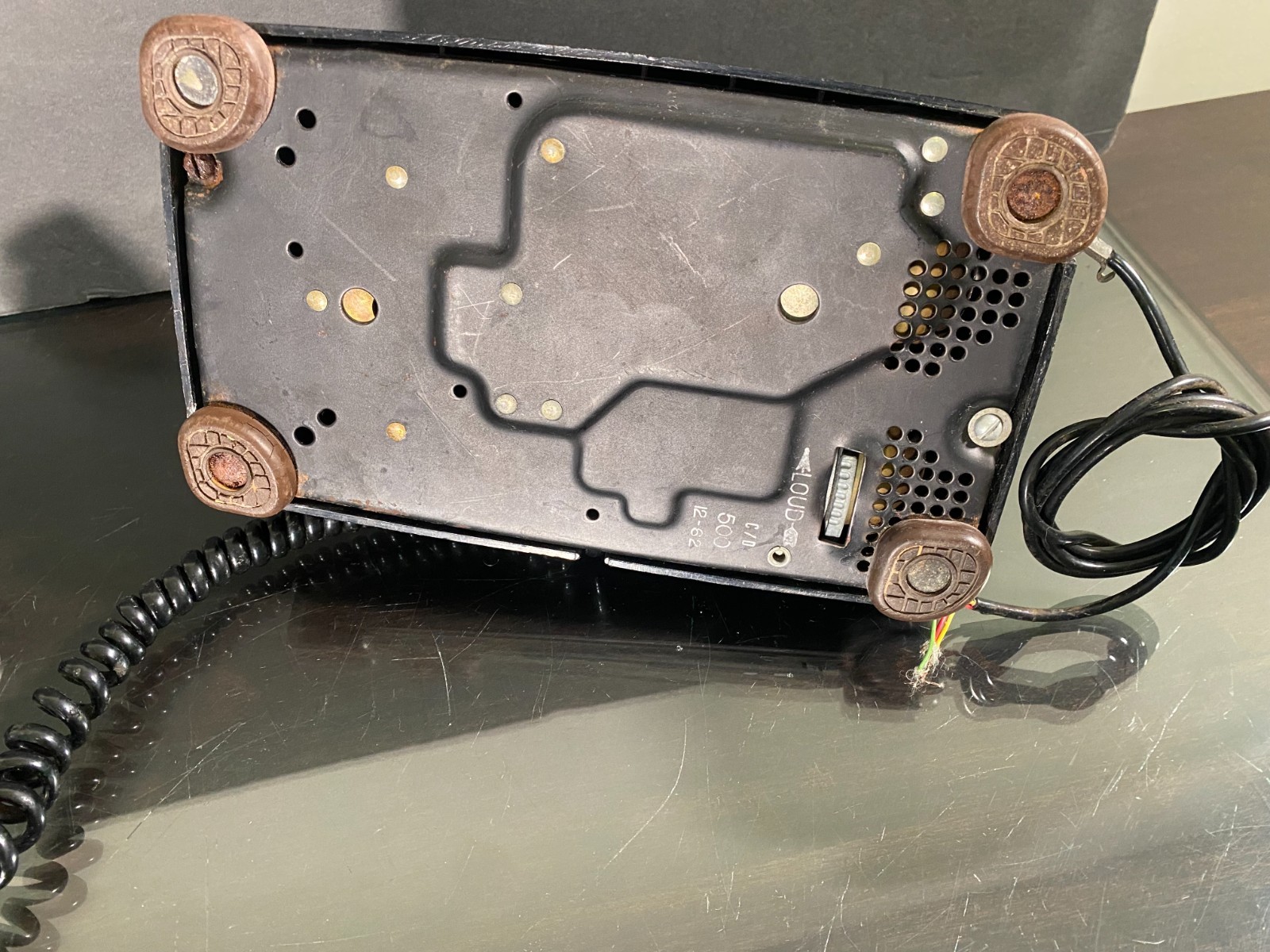 Bell System WESTERN ELECTRIC Rotary Desk Telephone 500 Black 1962 w/Metal Dial