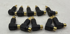 90-degree right-angle RCA male-to-female adapter phono connector 10 pieces