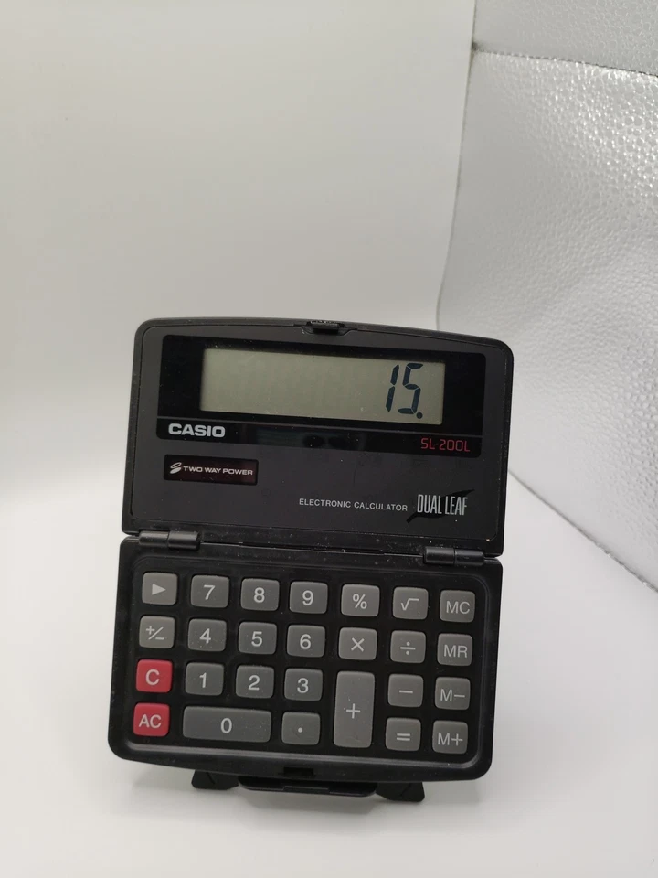 Casio SL-200L Flip Calculator Electronic Dual Leaf Two Way Power - Image 4 of 4