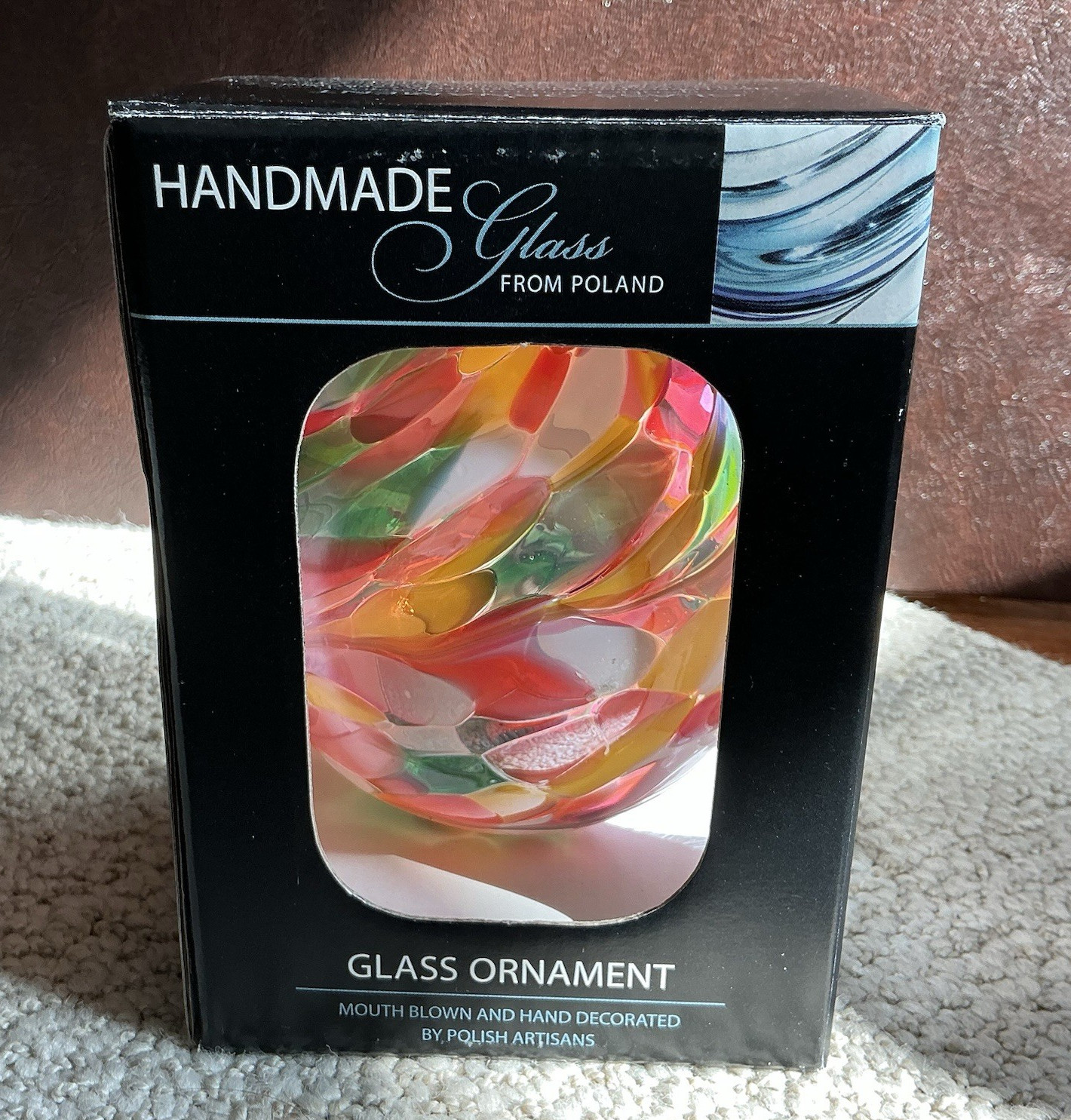 Zorza Blown Glass ORNAMENT Hand Decorated from Poland