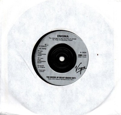 Enigma:The rivers of belief (Radio edit)/Knocking on forbidden doors:UK Virgin:
