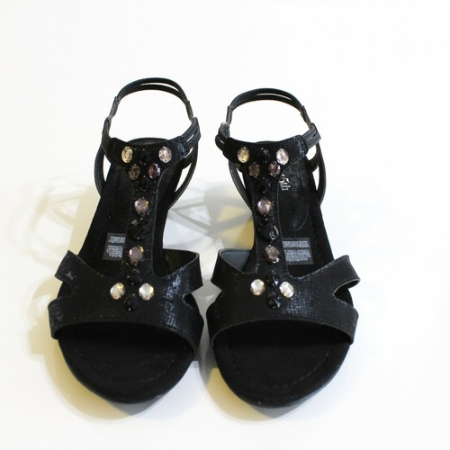 East 5th Women's Sandals Size 9.5 M Black Wedge - Picture 4 of 6