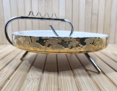 Cigarette Ashtray Hand Decorated Weeping Bright 22K Gold with